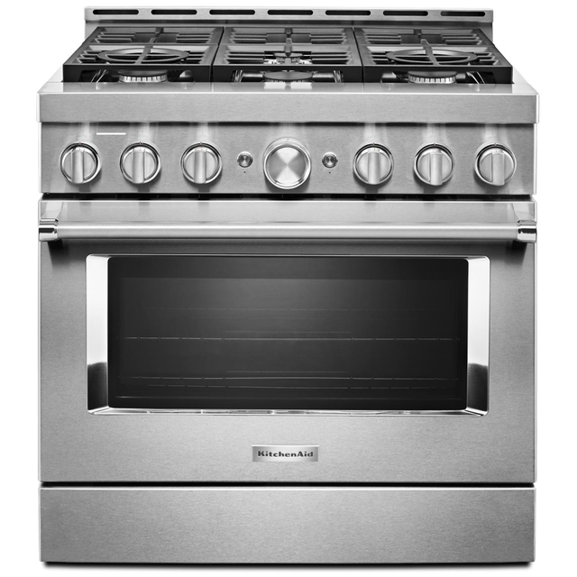 Kitchenaid Gas Range KFGC506JSS 36' Commercial Style 6 Burners S - Photo 4