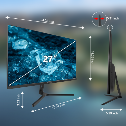 Moniteur Gaming CRUA 27 pouces Full HD 1080p 100Hz HDMI - NEUF - Photo 2