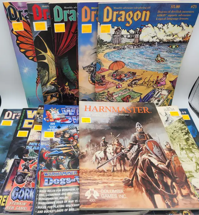 Dragon Magazine, Dragontales, White Dwarf Magazines