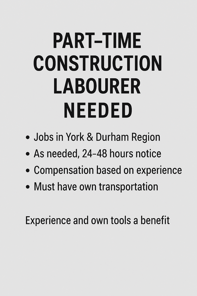Part‑Time Construction Labourer Needed