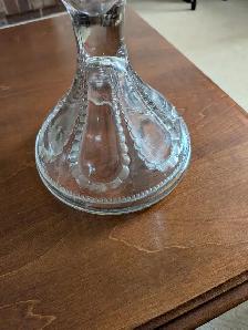 Vintage Pressed Glass Oil Lamp Base — Scalloped Teardrop Pattern - Photo 2