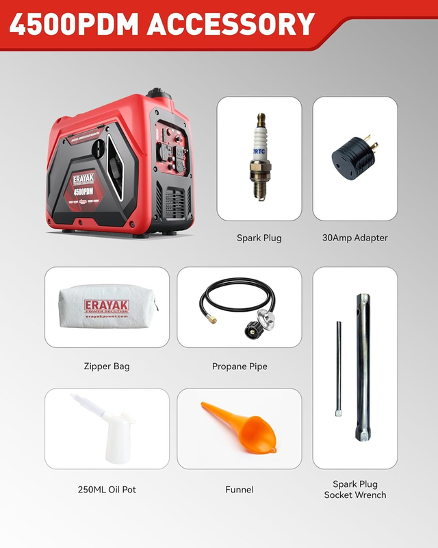 ERAYAK 4500iPDM DUAL-FUEL INVERTER GENERATOR - HOME CAMPING - Photo 9