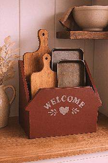 Rustic Magazine / Book Rack – "Welcome" with heart design - Photo 3