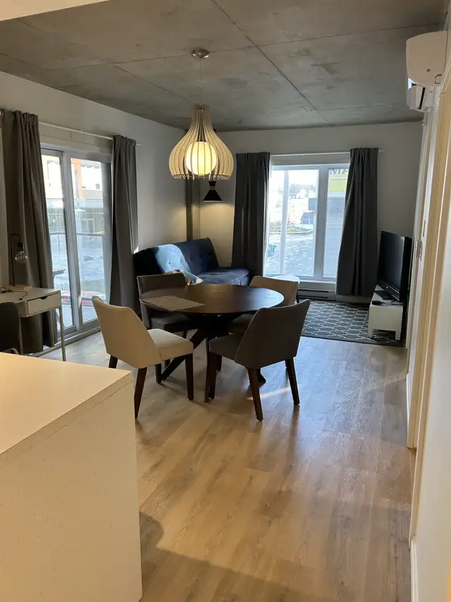 3 1/2 neuf, semi-meublé, gym, balcon, terrasse,stationnement int - Photo 3