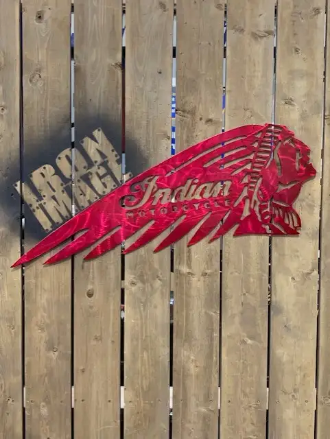 Indian Motorcycle Wing Metal Art Decor Sign