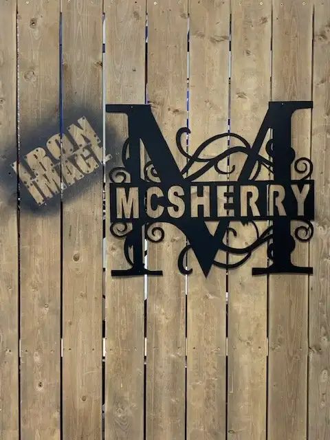 SPLIT LETTER MONOGRAM OUTDOOR METAL ART SIGN