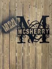 SPLIT LETTER MONOGRAM OUTDOOR METAL ART SIGN