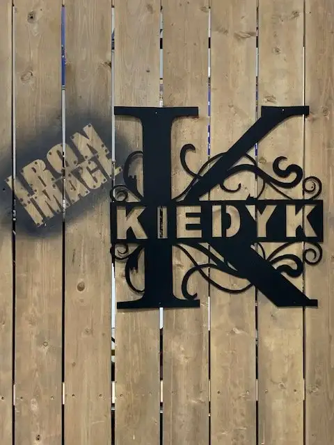 SPLIT LETTER MONOGRAM OUTDOOR METAL ART SIGN - Photo 2