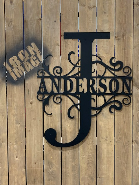 SPLIT LETTER MONOGRAM OUTDOOR METAL ART SIGN - Photo 3