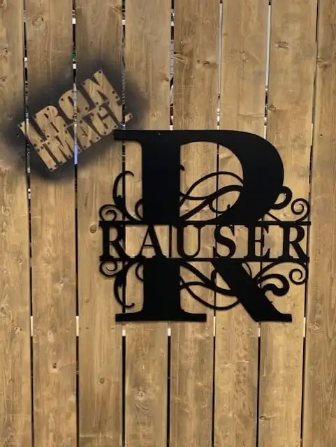 SPLIT LETTER MONOGRAM OUTDOOR METAL ART SIGN - Photo 5