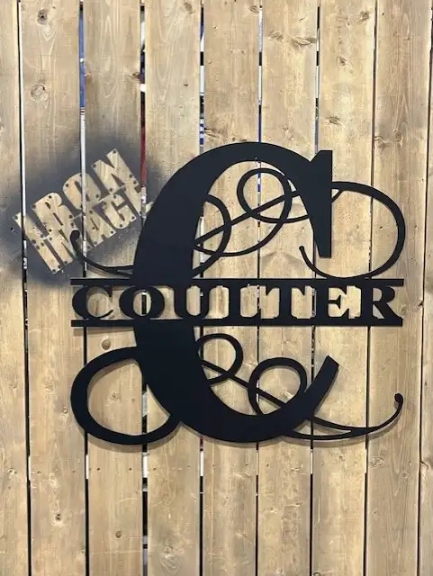 SPLIT LETTER MONOGRAM OUTDOOR METAL ART SIGN - Photo 6