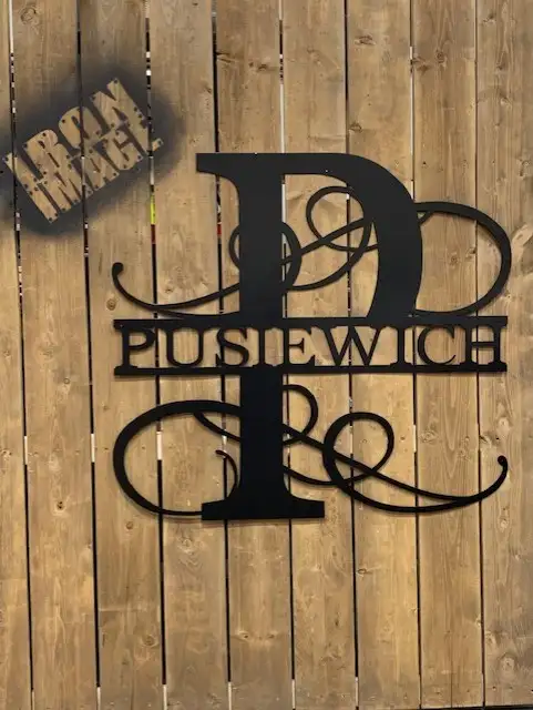 SPLIT LETTER MONOGRAM OUTDOOR METAL ART SIGN - Photo 7