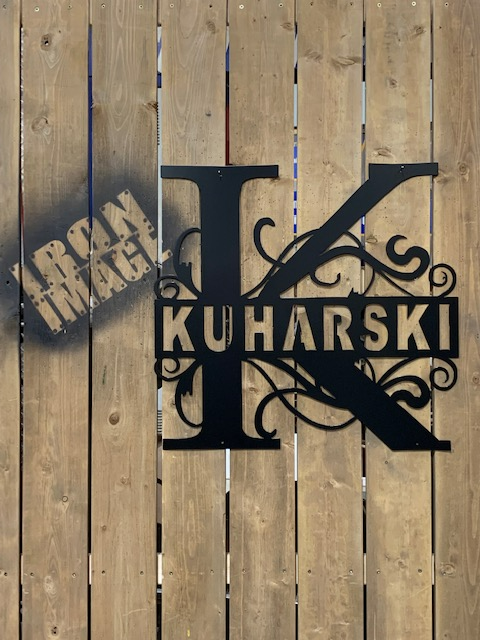 SPLIT LETTER MONOGRAM OUTDOOR METAL ART SIGN - Photo 10