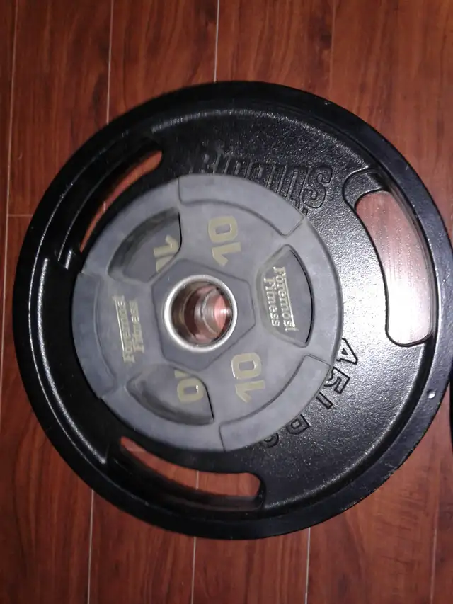 OLYMPIC WEIGHTS: 2× 45 LBS   2× 10 LBS FOR $150 TOTAL OR TRADE