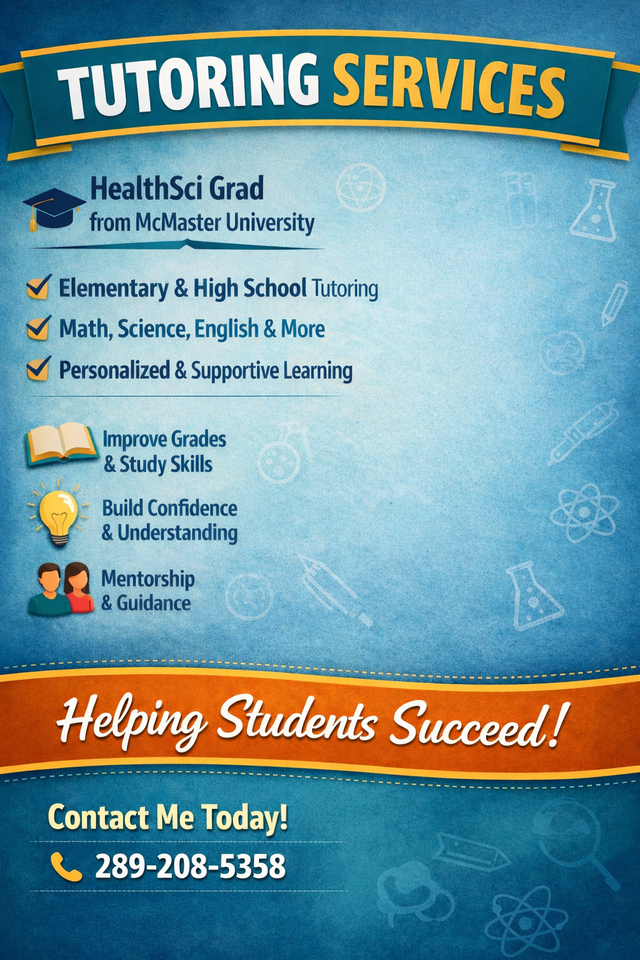 Elementary and High School Tutoring Services