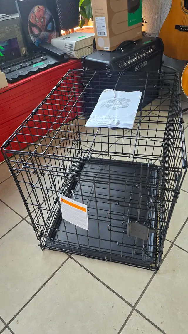 Foldable Metal Wire Pet Crate with Tray - Photo 2