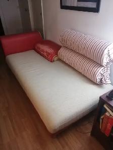 Couch with two pillows