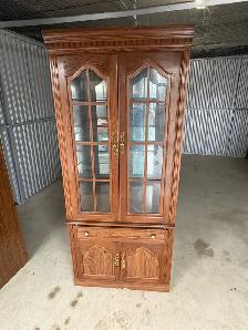 Free delivery used Wood China Cabinet