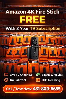 FREE Amazon 4K Fire Stick   2 year Subscription