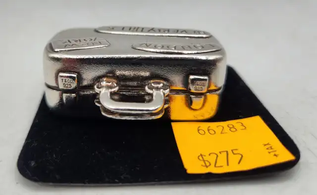 Tiffany & Co. .925 Sterling Silver Suitcase Pill Box - Photo 5