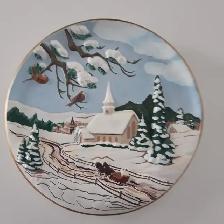 BEAU CADRE NEUF MURAL CÉRAMIQUE 10'DIAMÈTRE SIGNÉ SYLVIE: $20.00