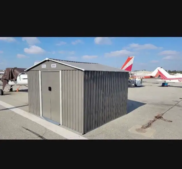 8ft x 11ft Garden Storage Shed Galvanized - Photo 3