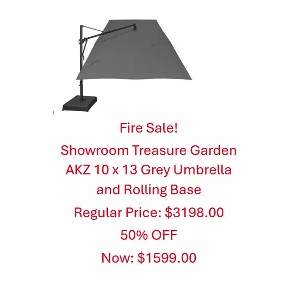 FIRE SALE - Giant 10 x 13 foot Garden Umbrella - Parasol Géant