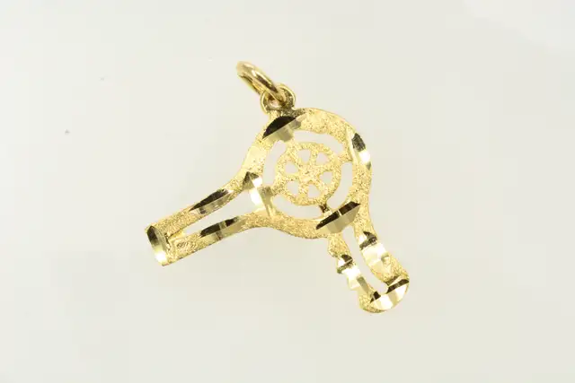 10K DIAMOND CUT HAIR DRYER PENDANT