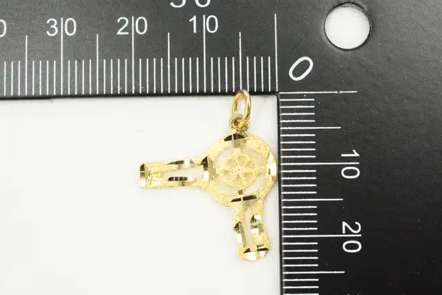 10K DIAMOND CUT HAIR DRYER PENDANT - Photo 4