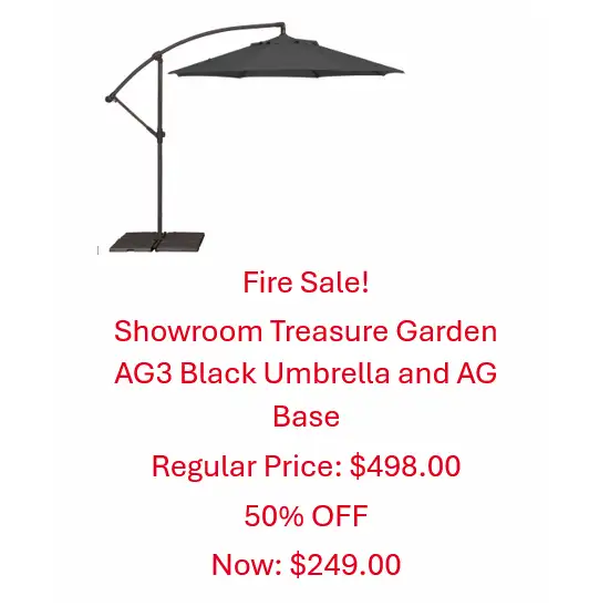 FIRE SALE -Black 9 foot Cantilever Patio Umbrella Parasol Jardin