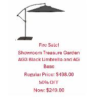 FIRE SALE -Black 9 foot Cantilever Patio Umbrella Parasol Jardin