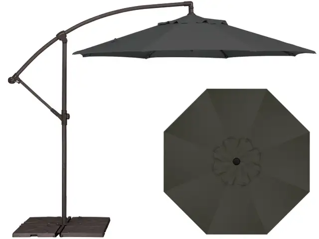 FIRE SALE -Black 9 foot Cantilever Patio Umbrella Parasol Jardin - Photo 3