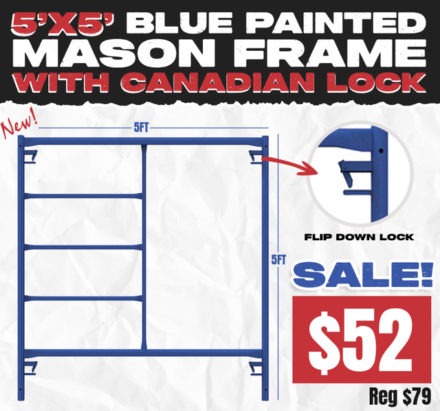 NEW 5'x5' Scaffolding Frame on Sale!