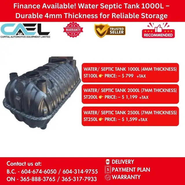 Finance! New CAEL Water Septic Tank CERTFIED & WARRANTY INCLUDED - Photo 3
