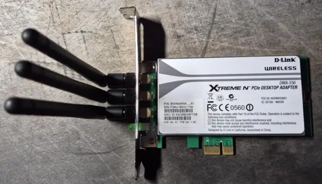 D-LINK PCIe WI-FI ADAPTER – TRIPLE ANTENNA – TESTED – $15 - Photo 2