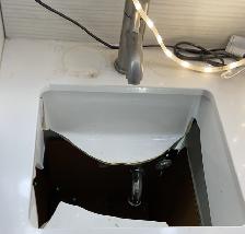 Broken Cracked Fallen Detached Kitchen Bathroom Sink ((REPAlR))