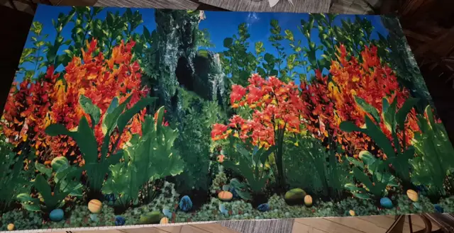 48' AQUARIUM / TERRARIUM BACKDROP – REVERSIBLE – 2 SCENES – $10