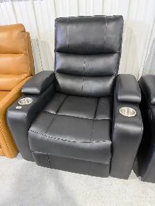 Black leather power home theatre chair