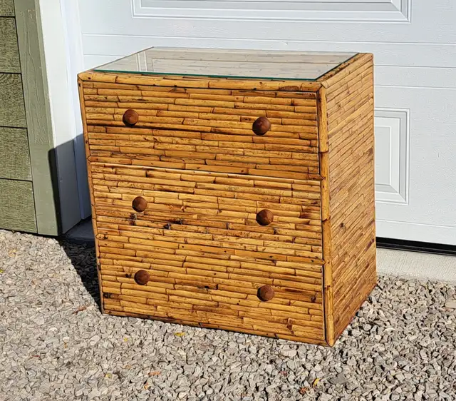 VINTAGE 1950s BAMBOO DRESSER