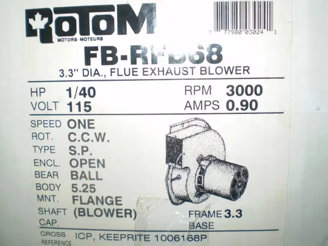 VENT BLOWER -ROTOM FB-RFB-68 KIT-NEW OPEN BOX $60 - Photo 3