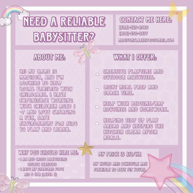 babysitter available!