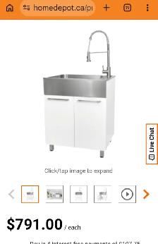 Presenza W28 in. X D22 in. X H33.8 in. Utility sink