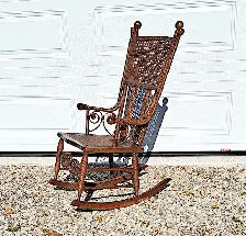 RARE ANTIQUE VICTORIAN WICKER ROCKING CHAIR