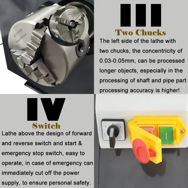 2 Head Double Chuck Inch Thread Lathe832" 028348 - Photo 4