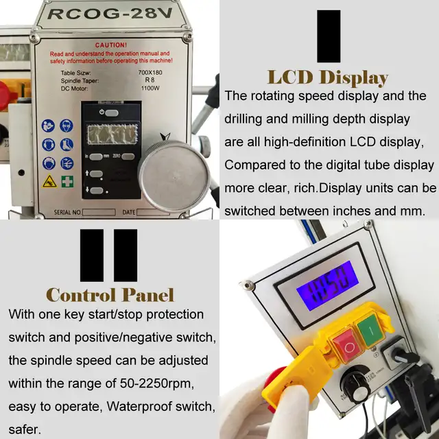 RCOG-28V R8 Bench top Milling &Drilling Machine 028356 - Photo 6