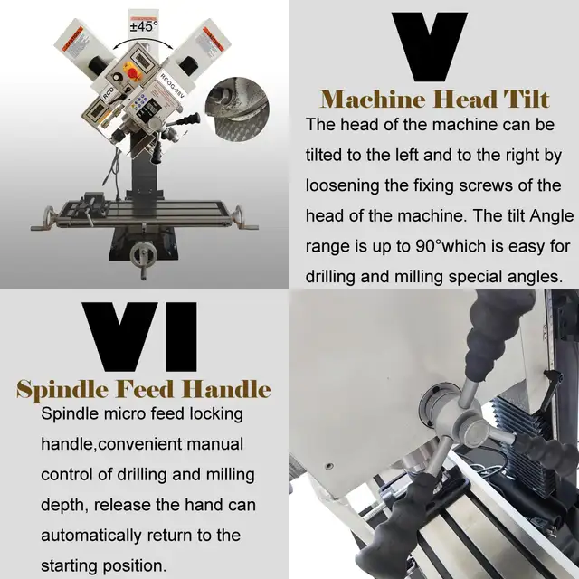 RCOG-28V R8 Bench top Milling &Drilling Machine 028356 - Photo 8