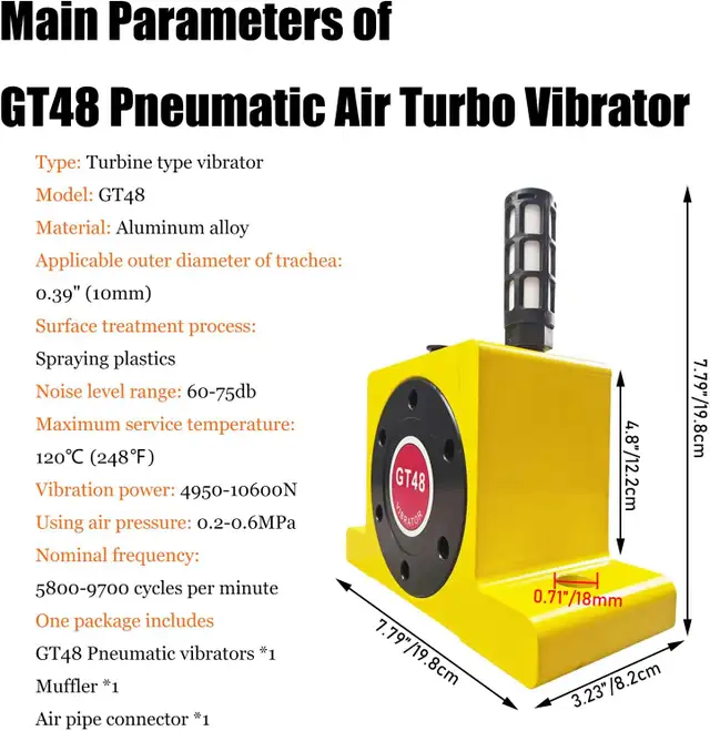 GT48 Pneumatic Air Turbo Vibrator with Muffler 056192 - Photo 7