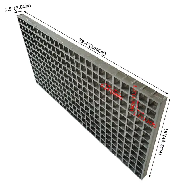 Rectangular 3.3’1.6’1.5’’ Grey Fiberglass FRT Grating 056899 - Photo 8
