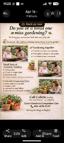 Gardening Assistance for seniors