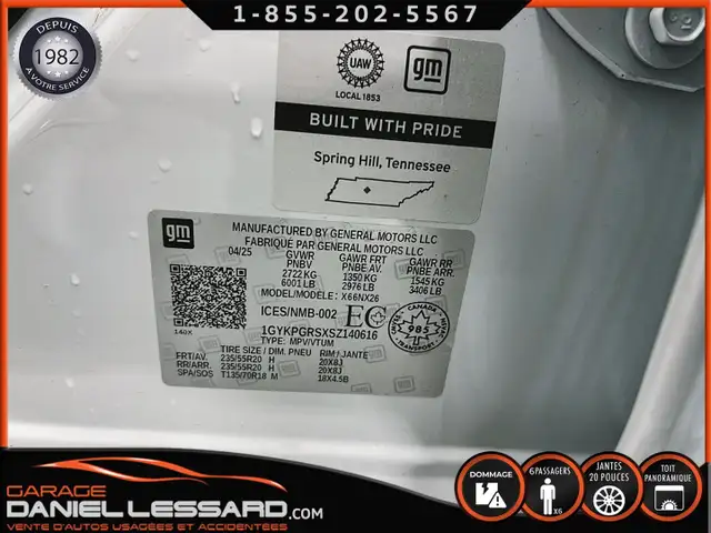 Cadillac XT6 SPORT AWD, 6 PLACES, TOIT PANO, BOSE, MAGS 20P 2025 - Photo 46